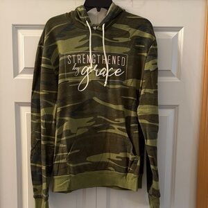 Camouflage Hoodie with Inspirational Print
